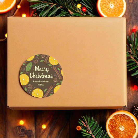 Kerstmis glühwein kruidig bruin ronde sticker