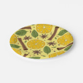 Kerstmis glühwein kruidig geel papieren bordje (Gekanteld)