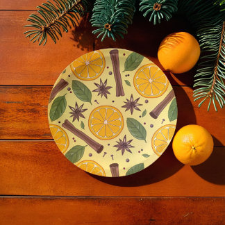 Kerstmis glühwein kruidig geel papieren bordje