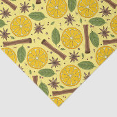 Kerstmis glühwein kruidig geel tissuepapier (Detail)