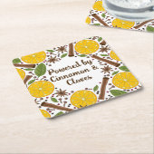 Kerstmis glühwein kruidig wit kartonnen onderzetters (Schuin)