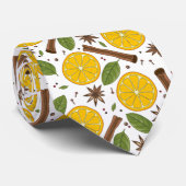 Kerstmis glühwein kruidig wit stropdas (Opgerold)