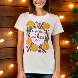 Kerstmis glühwein kruidig wit t-shirt