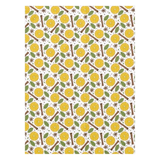 Kerstmis glühwein kruidig wit tafelkleed (Voorkant)