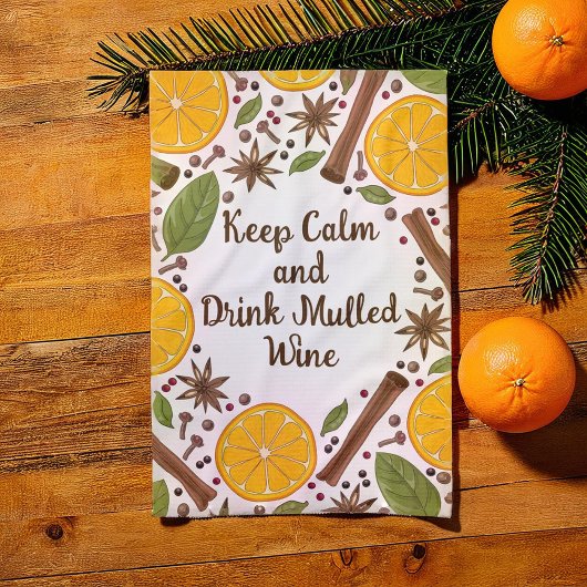 Kerstmis glühwein kruidig wit theedoek