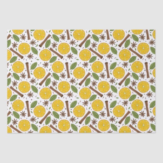 Kerstmis glühwein kruidig wit tissuepapier (Voorkant)