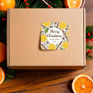 Kerstmis glühwein kruidig wit vierkante sticker