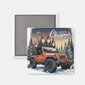 Kerstmis Gnome 4x4 Magneet (Voorkant / Achterkant)
