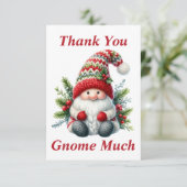 Kerstmis Gnome Dank u kaart (Staand voorkant)