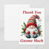 Kerstmis Gnome Dank u kaart (Voorkant / Achterkant)
