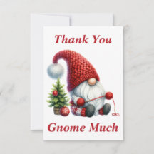 Kerstmis Gnome Dank u kaart