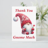 Kerstmis Gnome Dank u kaart (Staand voorkant)