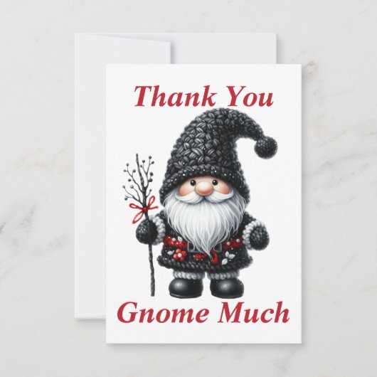 Kerstmis Gnome Dank u kaart (Voorkant)