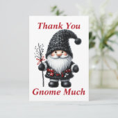 Kerstmis Gnome Dank u kaart (Staand voorkant)