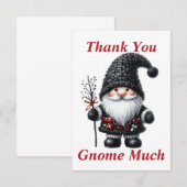 Kerstmis Gnome Dank u kaart (Voorkant / Achterkant)