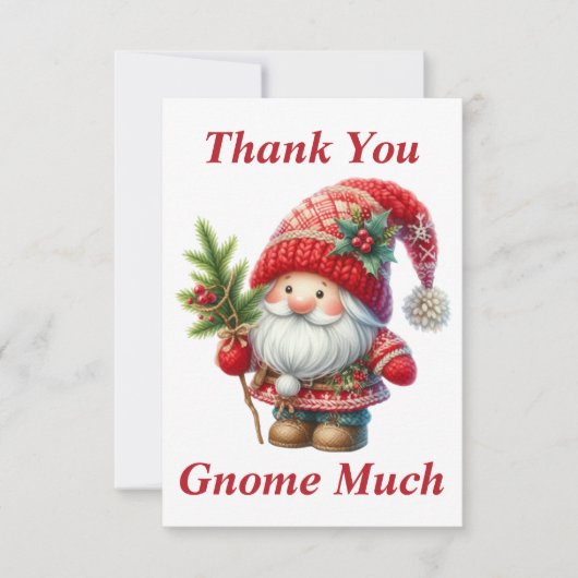 Kerstmis Gnome Dank u kaart (Voorkant)