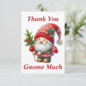 Kerstmis Gnome Dank u kaart (Staand voorkant)