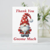 Kerstmis Gnome Dank u kaart (Staand voorkant)