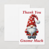 Kerstmis Gnome Dank u kaart (Voorkant / Achterkant)