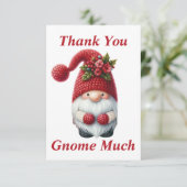 Kerstmis Gnome Dank u kaart (Staand voorkant)