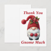 Kerstmis Gnome Dank u kaart (Voorkant / Achterkant)