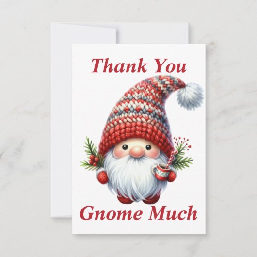 Kerstmis Gnome Dank u kaart (Voorkant)