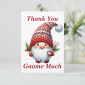 Kerstmis Gnome Dank u kaart (Staand voorkant)