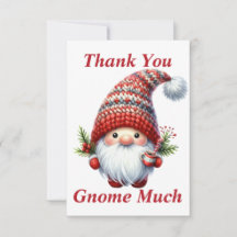 Kerstmis Gnome Dank u kaart