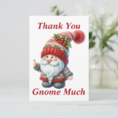 Kerstmis Gnome Dank u kaart (Staand voorkant)