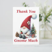 Kerstmis Gnome Dank u kaart (Staand voorkant)