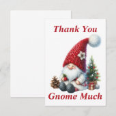Kerstmis Gnome Dank u kaart (Voorkant / Achterkant)