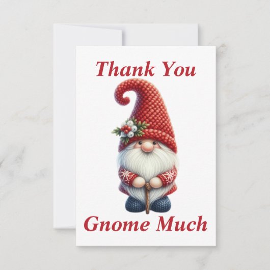 Kerstmis Gnome Dank u kaart (Voorkant)