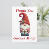 Kerstmis Gnome Dank u kaart (Staand voorkant)