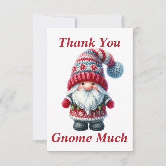 Kerstmis Gnome Dank u kaart (Voorkant)
