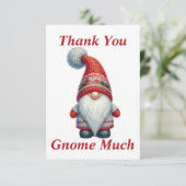 Kerstmis Gnome Dank u kaart (Staand voorkant)