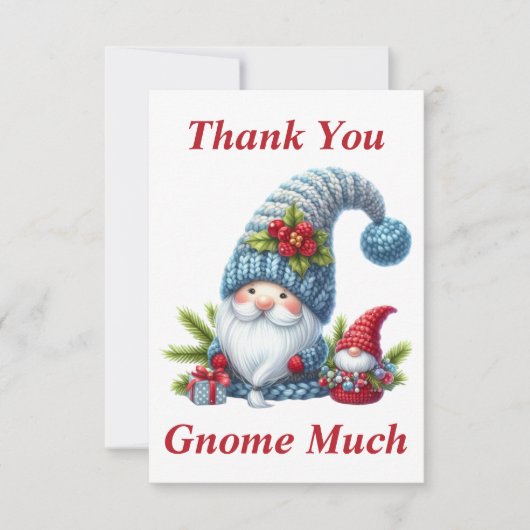 Kerstmis Gnome Dank u kaart (Voorkant)