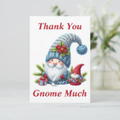 Kerstmis Gnome Dank u kaart (Staand voorkant)