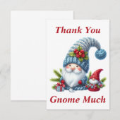 Kerstmis Gnome Dank u kaart (Voorkant / Achterkant)
