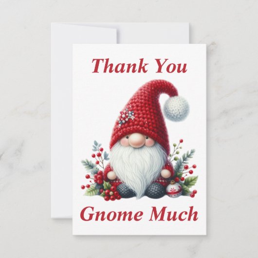 Kerstmis Gnome Dank u kaart (Voorkant)