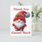 Kerstmis Gnome Dank u kaart (Staand voorkant)