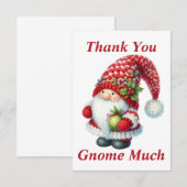 Kerstmis Gnome Dank u kaart (Voorkant / Achterkant)