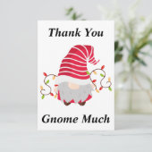 Kerstmis Gnome Dank u kaart (Staand voorkant)