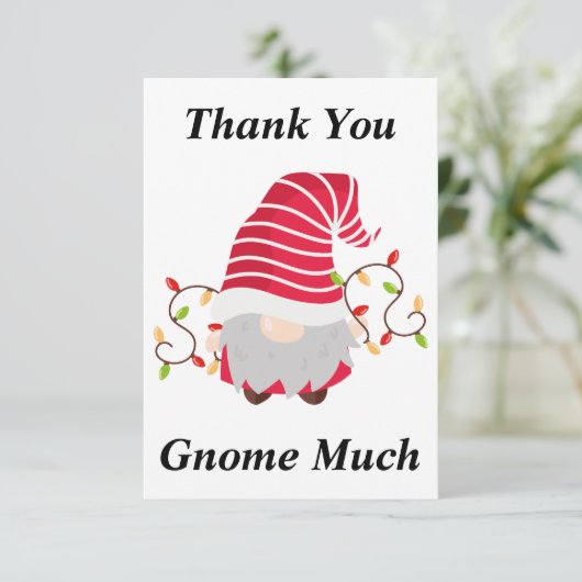 Kerstmis Gnome Dank u kaart (Staand voorkant)