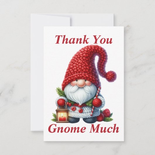 Kerstmis Gnome Dank u kaart (Voorkant)