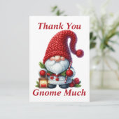 Kerstmis Gnome Dank u kaart (Staand voorkant)