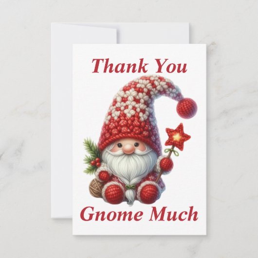 Kerstmis Gnome Dank u kaart (Voorkant)