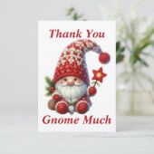 Kerstmis Gnome Dank u kaart (Staand voorkant)