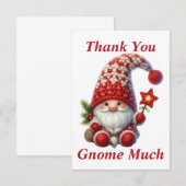 Kerstmis Gnome Dank u kaart (Voorkant / Achterkant)