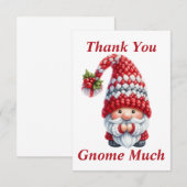 Kerstmis Gnome Dank u kaart (Voorkant / Achterkant)
