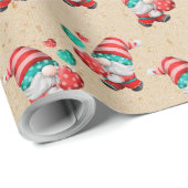 Kerstmis Gnome Gouden Glitter Cadeaupapier (Rol Hoek)